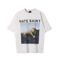 Saint Michael "HATE SAINT" Sheep & Landscape Vintage T-Shirt - Off-White