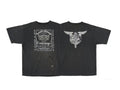 Saint Michael "SAINTHOOD" Box Label & Winged Back Vintage T-Shirt - Black