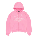 BROKEN PLANET MARKET 'OUTER SPACE' ZIP-UP HOODIE (CANDY PINK)