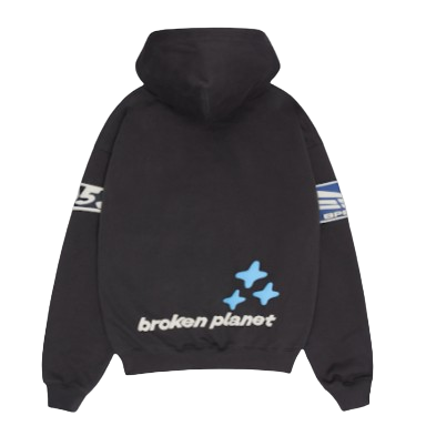 BROKEN PLANET MARKET 'ESCAPE TO THE FUTURE' HOODIE (MIDNIGHT BLACK)