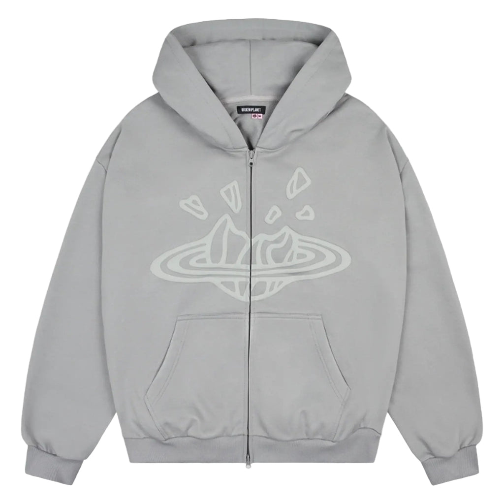 Broken Planet Zip Up Hoodie Gunmetal Grey
